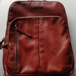 Brown Leather Men's Backpack